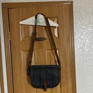 Vintage bag polo Ralph Lauren genuine leather strap blackwatch good
